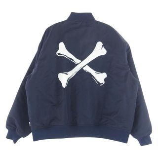 ダブルタップス(W)taps)のWTAPS ダブルタップス ジャケット 21AW 212TQDT-JKM01 TEAM JACKET NYLON TWILL クロスボーン 刺繍 ボンバー ジャケット チームジャケット ネイビー系 M【新古品】【未使用】【中古】(その他)