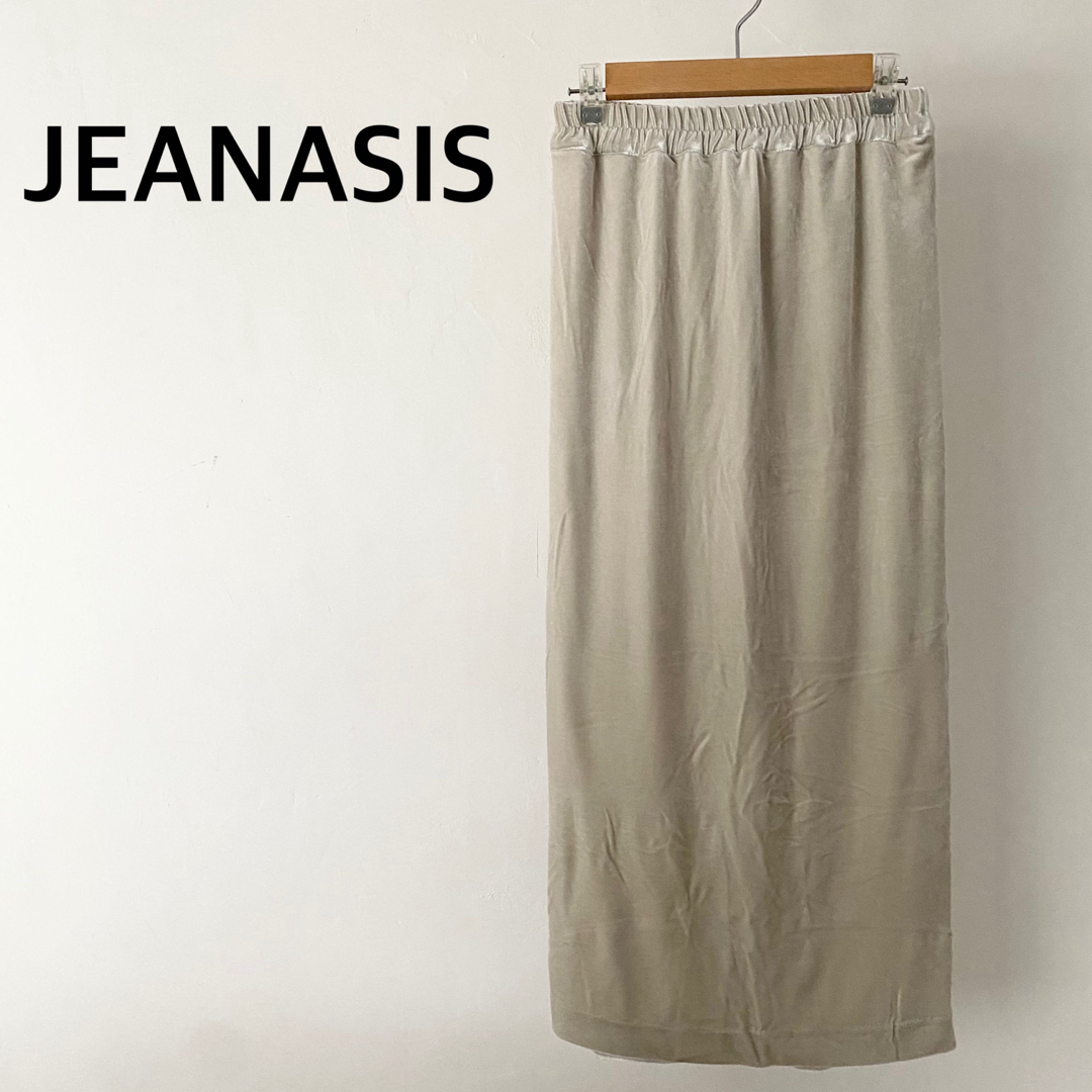 JEANASIS(ジーナシス)のJEANASIS ジーナシス　スリット入り　ロングスカート　ベロア レディースのスカート(ロングスカート)の商品写真