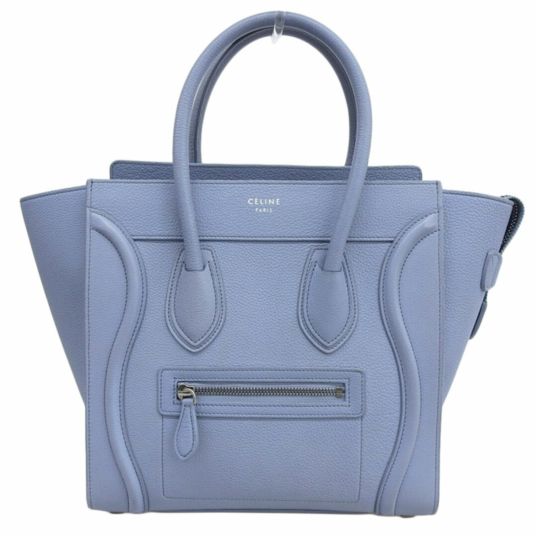 celine(セリーヌ)のセリーヌ CELINE ラゲージ マイクロショッパー ハンドバッグ レザー ライトブルー 中古 新入荷 OB1624 レディースのバッグ(ハンドバッグ)の商品写真