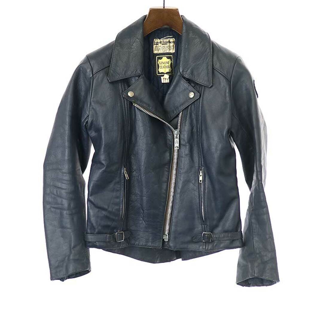 Vintage leather jacket black navy L