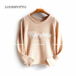 ロディスポット(LODISPOTTO)の定価7,590円【新品】ロディスポット★ジェル×レースロゴ刺繍ニット(ニット/セーター)