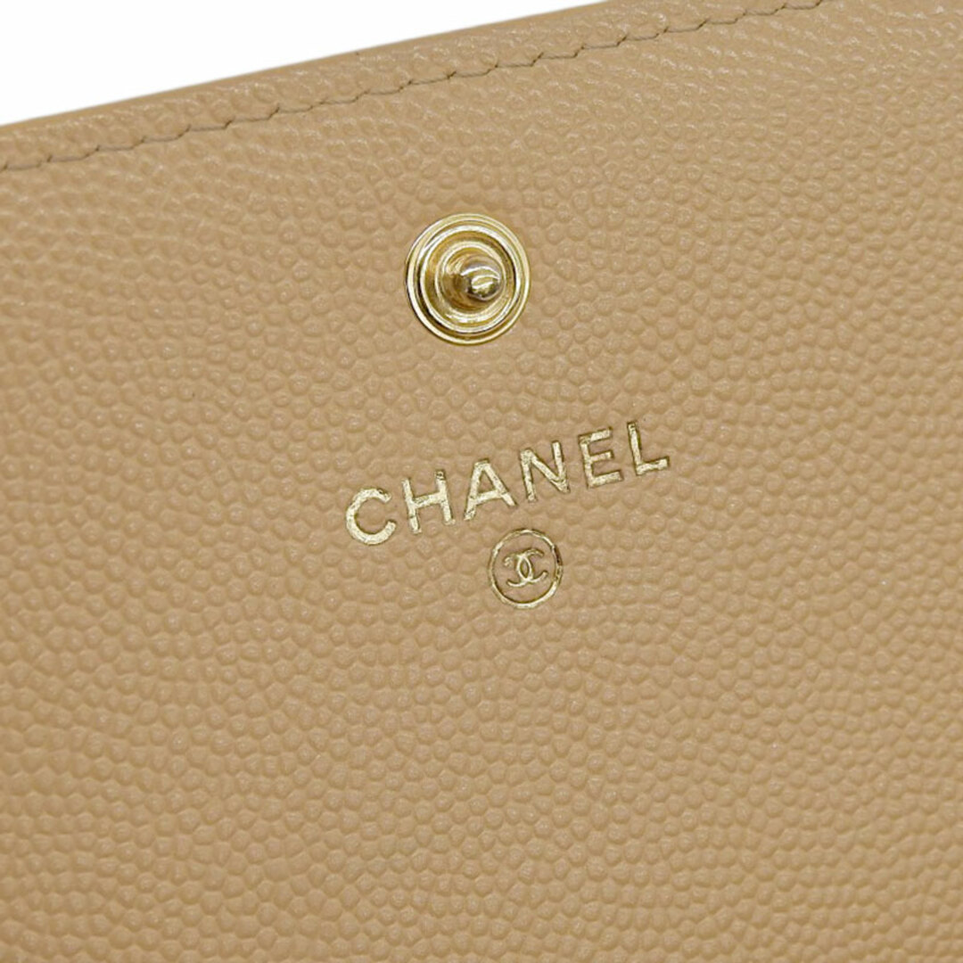 CHANEL(シャネル)のシャネル CHANEL ドーヴィル ラウンドファスナー 長財布 キャビアスキン ベージュ A81976 28番台 中古 新入荷 CH0891 レディースのファッション小物(財布)の商品写真