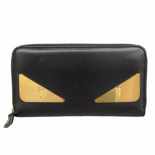 アザー(other)のフェンディ FENDI モンスター 長財布 ラウンドファスナー レザー ブラック 7M0210 中古 新入荷 OBB0519(財布)