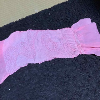 七五三　ピンク色帯揚げ　化繊(和服/着物)
