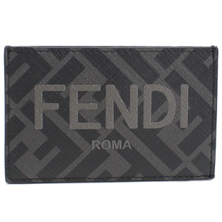フェンディ(FENDI)のFENDI フェンディ 7M0328 カードケース ブラック グレー系 メンズ(名刺入れ/定期入れ)