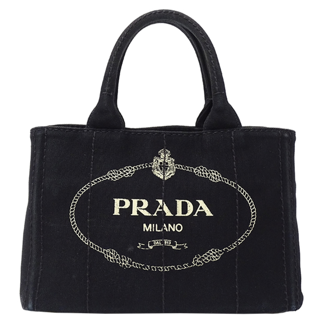 プラダ PRADA バッグ レディース ブランド ハンドバッグ ショルダーバッグ 2way キャンバス カナパ ミニ ブラック 1BG439 手提げ 肩がけ カジュアル シンプル 黒