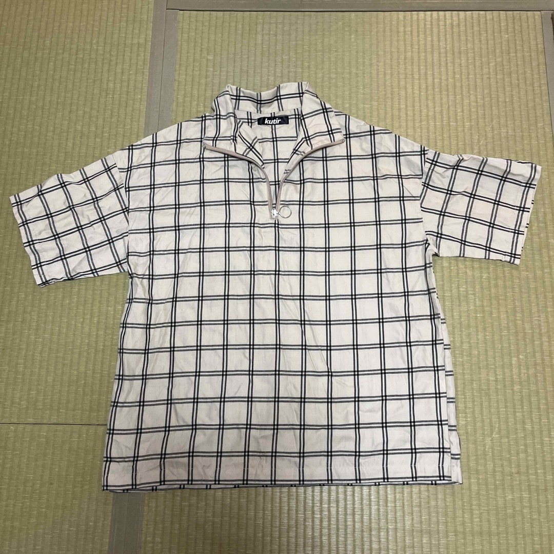 kutir チェック　ベージュ　Tシャツ　春服 レディースのトップス(シャツ/ブラウス(長袖/七分))の商品写真