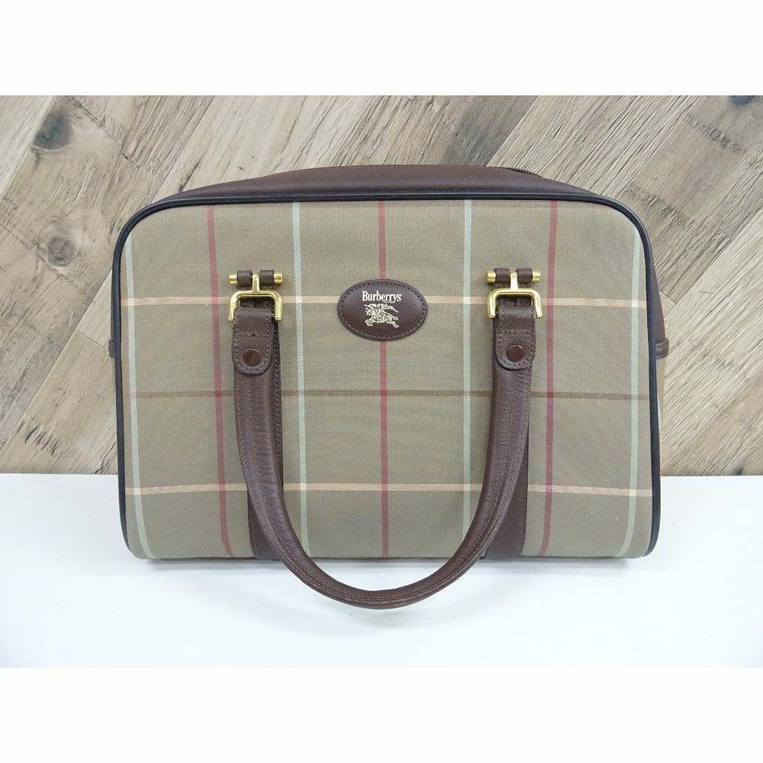 BURBERRY - K渋011/ バーバリー キャンバス レザー ハンドバッグ
