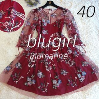 ブルーガール♡花柄シルクワンピース