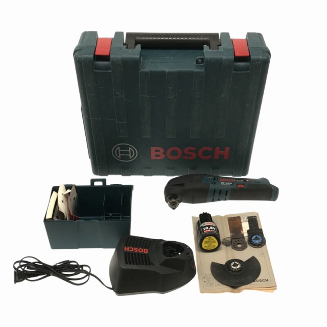 ☆中古品☆BOSCH ボッシュ 10.8V バッテリーカットソー GMF10.8V-LI バッテリー1個(2.0Ah) 充電器 ケース付 充電式  マルチツール 80066