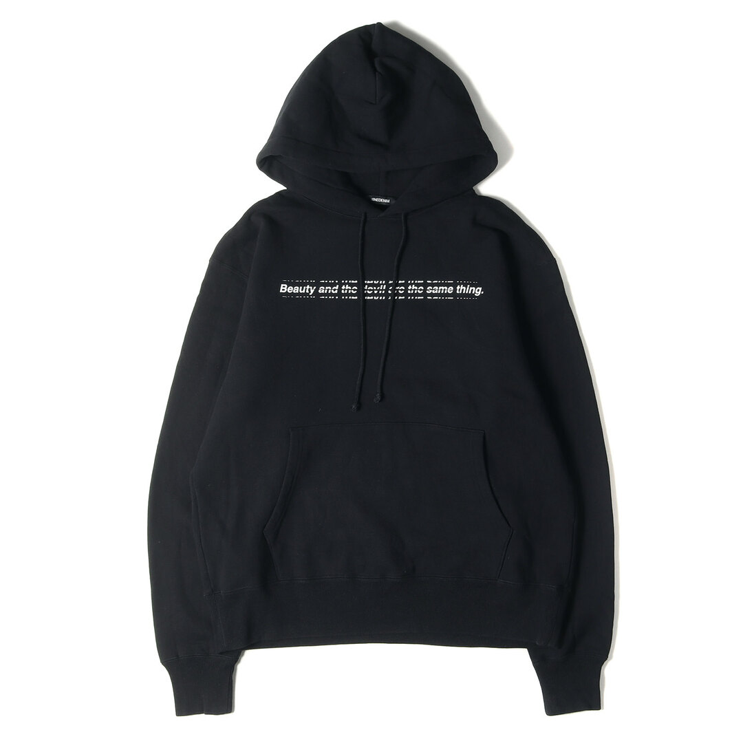 MINEDENIM マインデニム パーカー サイズ:L 20AW レタードプリント フーディー Lettered Print Hoodie 2011-6001-99 トップス スウェット プルオーバー 裏起毛 ブラック 黒 日本製 【メンズ】メンズ