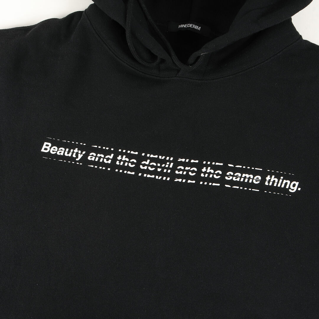 マインデニム Lettered Print Hoodie パーカー