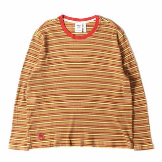 アディダス(adidas)のadidas アディダス Tシャツ サイズ:6XO 22SS WALES BONNER ウェールズ・ボナー ボーダー ロングスリーブ Tシャツ ブラウン イエロー トップス カットソー 長袖【メンズ】【中古】【美品】(Tシャツ/カットソー(七分/長袖))