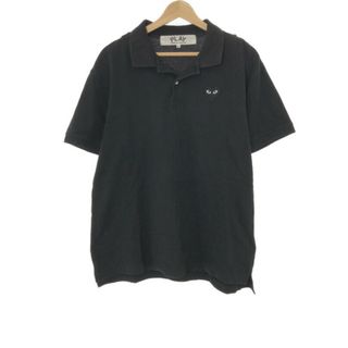 コムデギャルソン(COMME des GARCONS)のPLAY COMME des GARCONS プレイコムデギャルソン AD2023 POLO SHIRT ハートワッペンポロシャツ ブラック XL(ポロシャツ)