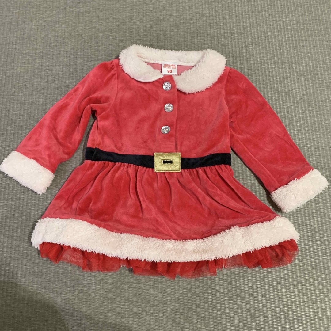 【美品】サンタコスチューム　子供　ワンピース　90 トイザらス キッズ/ベビー/マタニティのキッズ服女の子用(90cm~)(ワンピース)の商品写真