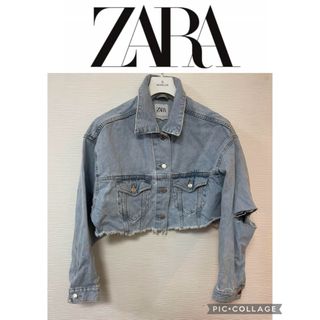 ショート丈　ZARA デニムGジャン　ダメージ