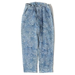 キャリー(CALEE)のCALEE キャリー パンツ サイズ:L 23AW ローズ 総柄 イージー デニム パンツ ROSE PATTERN JACQUARD DENIM EASY TROUSERS インディゴ ブルー ボトムス ズボン ジーンズ ジーパン 【メンズ】【中古】(デニム/ジーンズ)