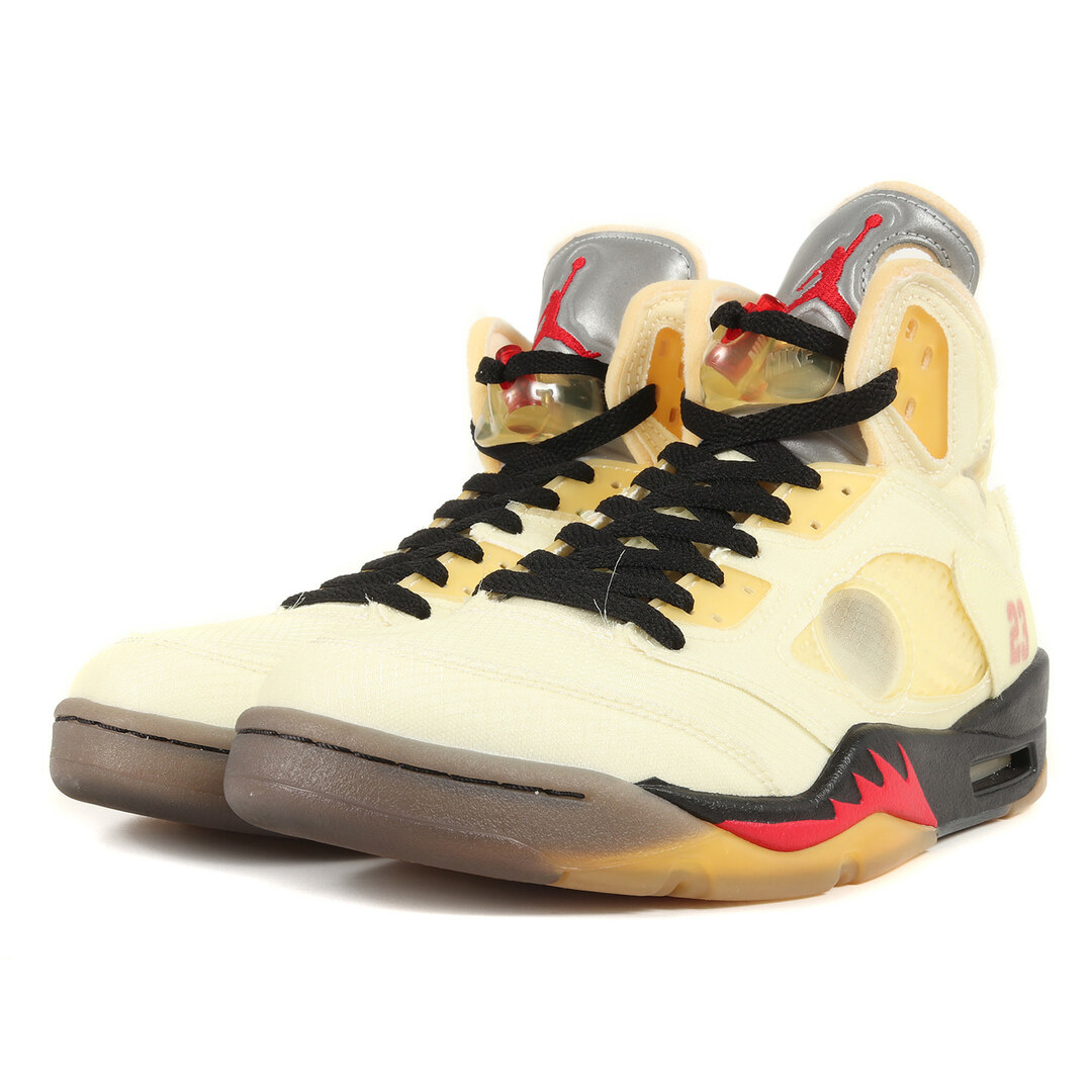 OFF-WHITE オフホワイト サイズ:26.0cm 20AW NIKE AIR JORDAN 5 RETRO SP SAIL  (DH8565-100) ナイキ エアジョーダン5 レトロ セイル ファイアレッド US8 ハイカット スニーカー コラボ シューズ  靴【メンズ】【中古】【美品】