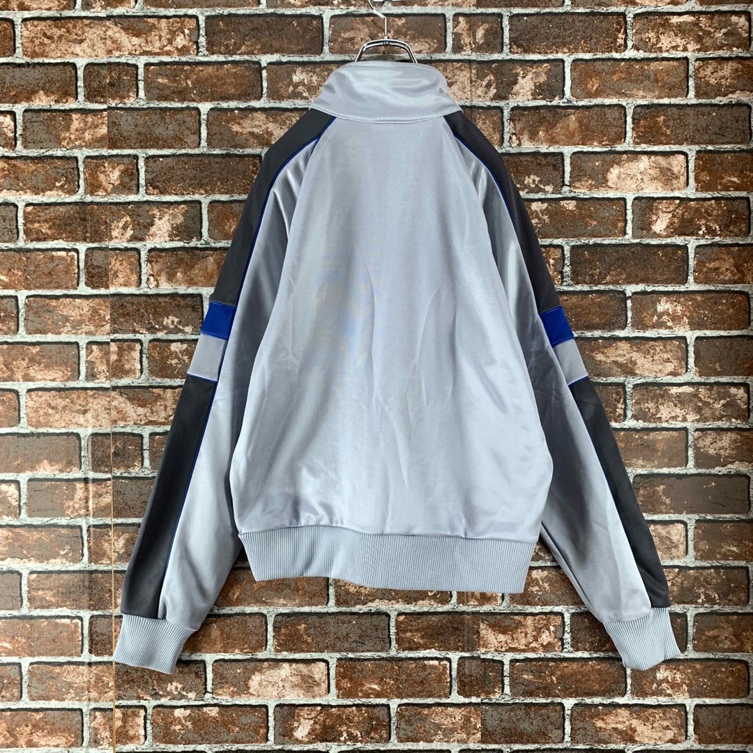 【希少】ナイキ　80s　紺タグ　刺繍ワンポイント　グレー　トラックジャケット