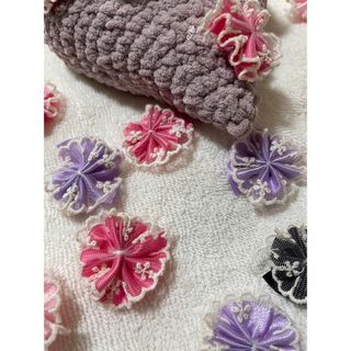 花パーツ15個　ハンドメイド　パーツ　セット　可愛い(各種パーツ)