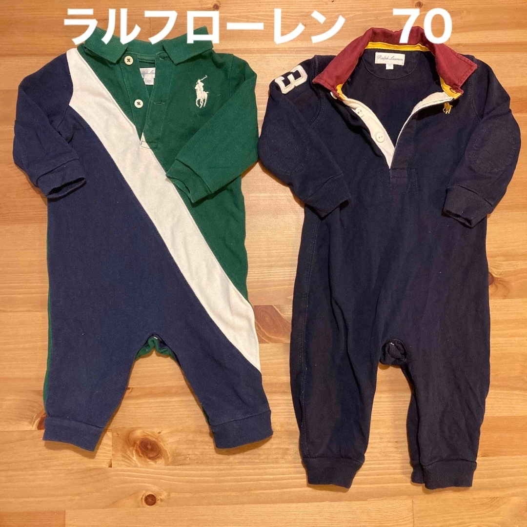 Ralph Lauren(ラルフローレン)のラルフローレン　カバーオール6M / 70 2着セット キッズ/ベビー/マタニティのベビー服(~85cm)(カバーオール)の商品写真