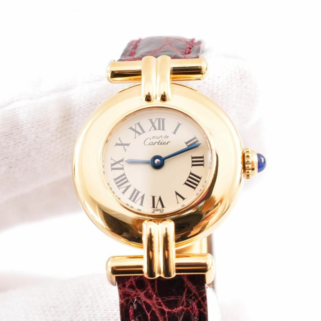 カルティエ マストコリゼ ヴェルメイユ クォーツ アイボリー文字盤 腕時計