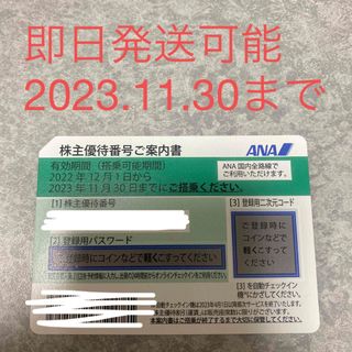 エーエヌエー(ゼンニッポンクウユ)(ANA(全日本空輸))のANA 株主優待券　11/30まで　1枚(航空券)