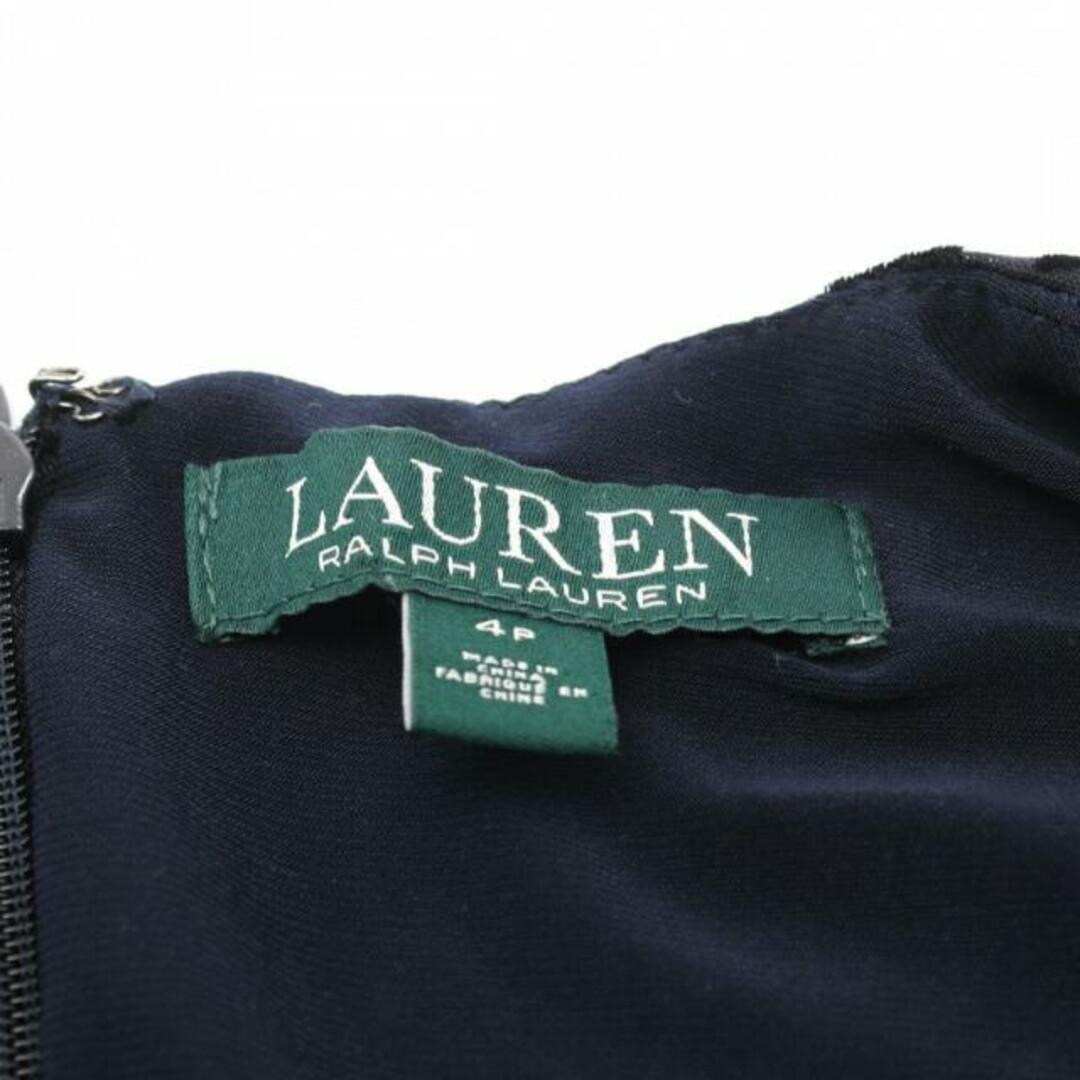 Ralph Lauren(ラルフローレン)の ラップワンピース カシュクール 花柄 ナイロン ネイビー レディースのワンピース(ひざ丈ワンピース)の商品写真