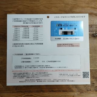 ミツコシ(三越)の三越伊勢丹　株主優待カード　30万円文章(ショッピング)