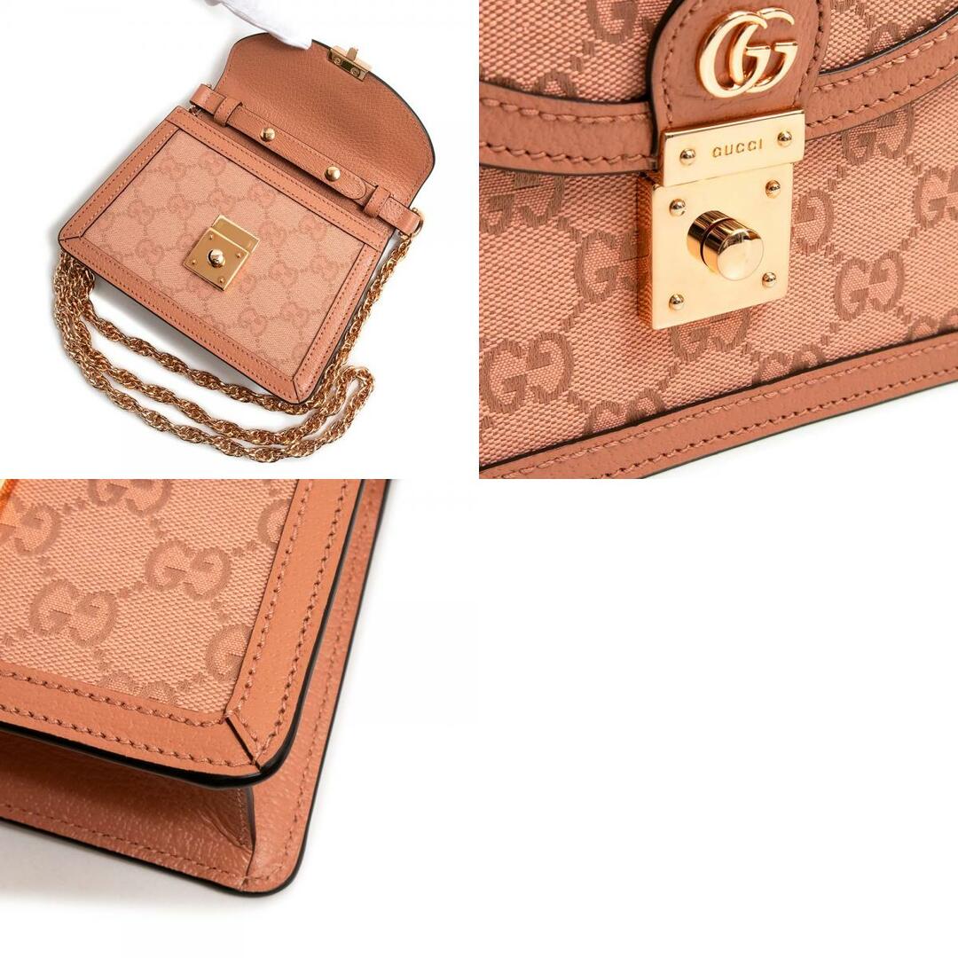 Gucci(グッチ)のグッチ オフィディア GG ミニ 2way ショルダー ハンドバッグ 斜め掛け GGキャンバス ピンク ローズゴールド金具 696180 GUCCI（未使用　展示品） レディースのバッグ(ショルダーバッグ)の商品写真