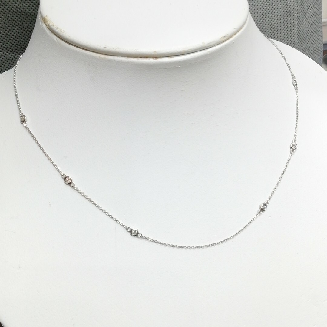 Pt850✨ダイヤ0.23ct✨ダイヤステーションネックレス✨綺麗可愛ネックレス