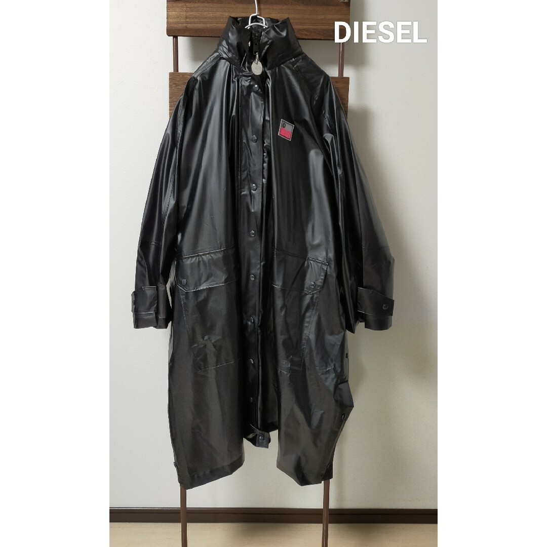 【新品】DIESEL ディーゼル　ロングレインコート　ナイロンコート　フード有り