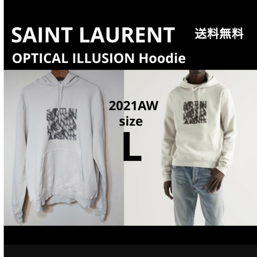 SAINT LAURENT 21AW モザイク ボックスロゴ パーカー Lサイズ | フリマアプリ ラクマ