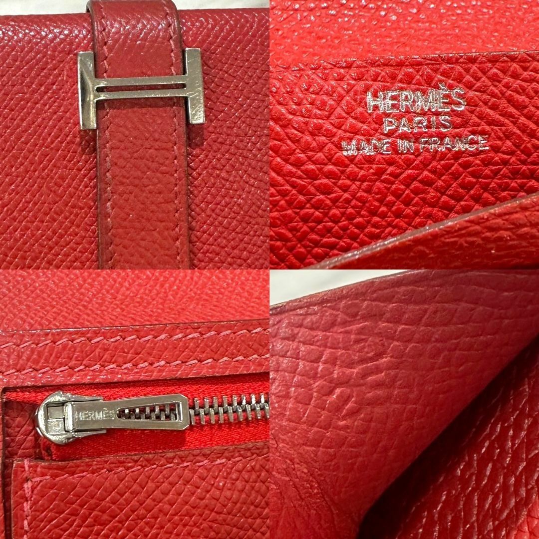 Hermes(エルメス)の美品☆　エルメス　ベアン　コンパクト　エプソン　赤　折り財布　□H刻印 レディースのファッション小物(財布)の商品写真