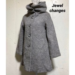 Jewel Changesノーカラーグレーのコート