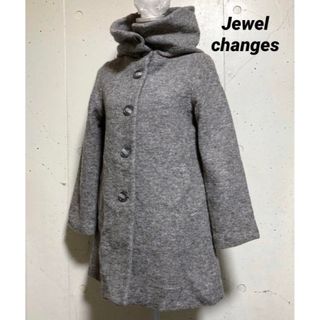 Jewelchangesノーカラーダブルコート