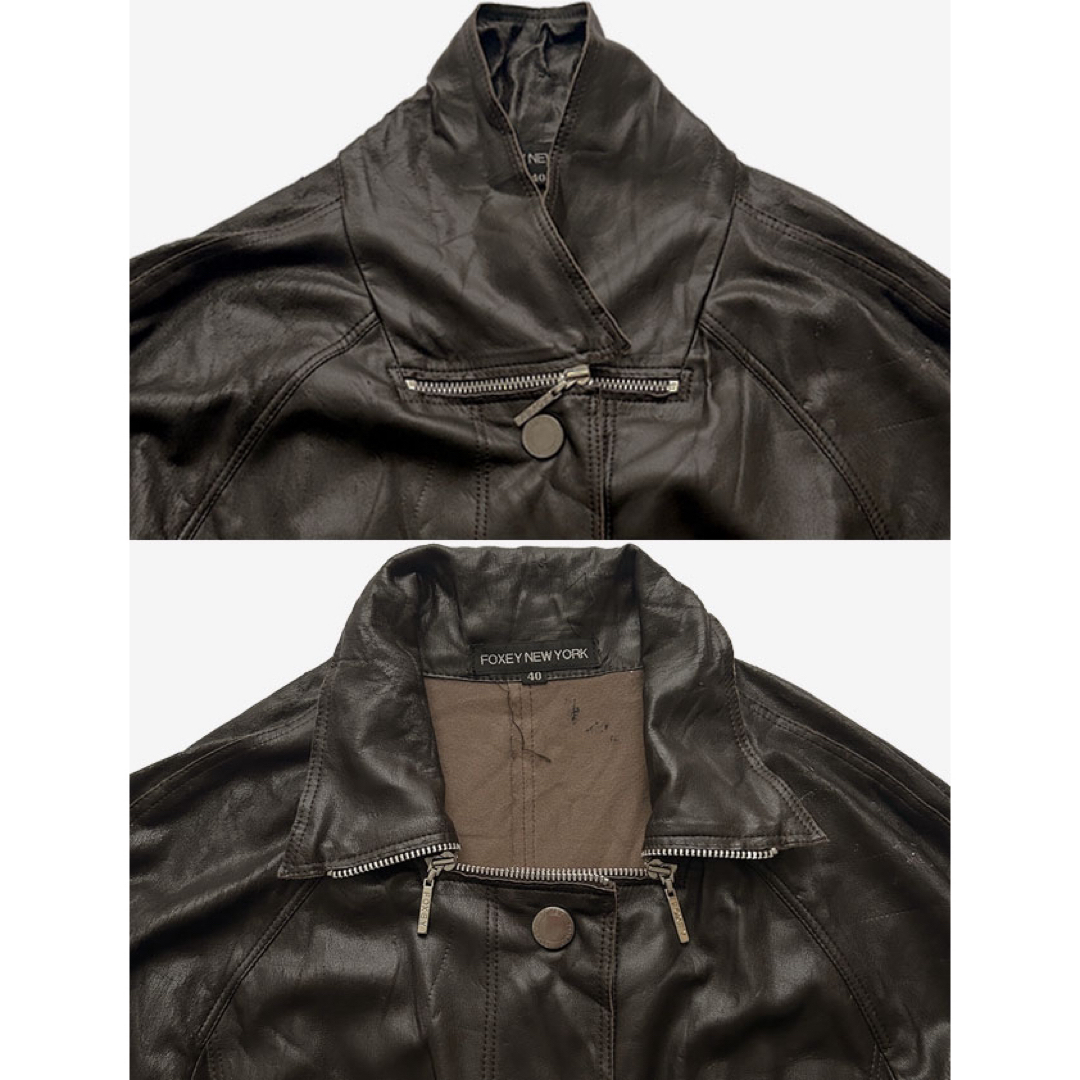 FOXEY NEW YORK - FOXEY NEW YORK フォクシー エコレザー ジャケット FOXEY NEW YORK - FOXEY NEW YORK フォクシー エコレザー ジャケット