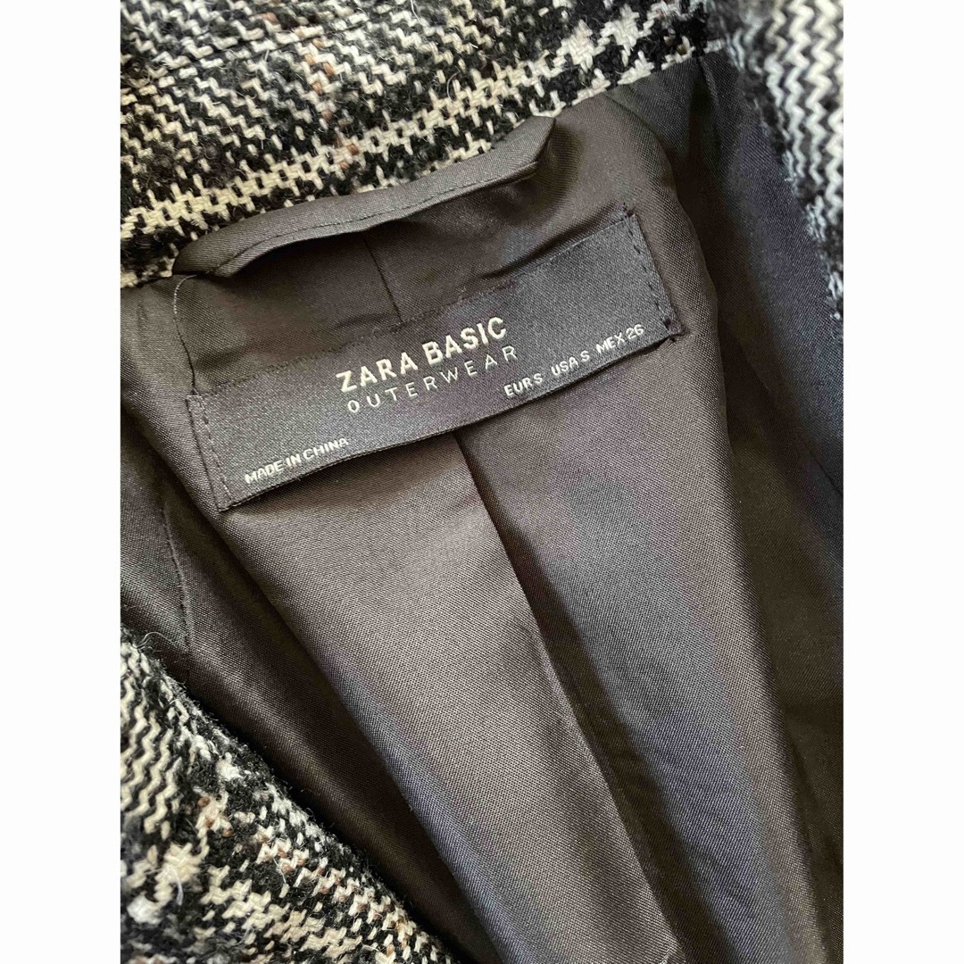 ZARA(ザラ)のZARA BASIC ウールブレンドツイードロングコート レディースのジャケット/アウター(ロングコート)の商品写真