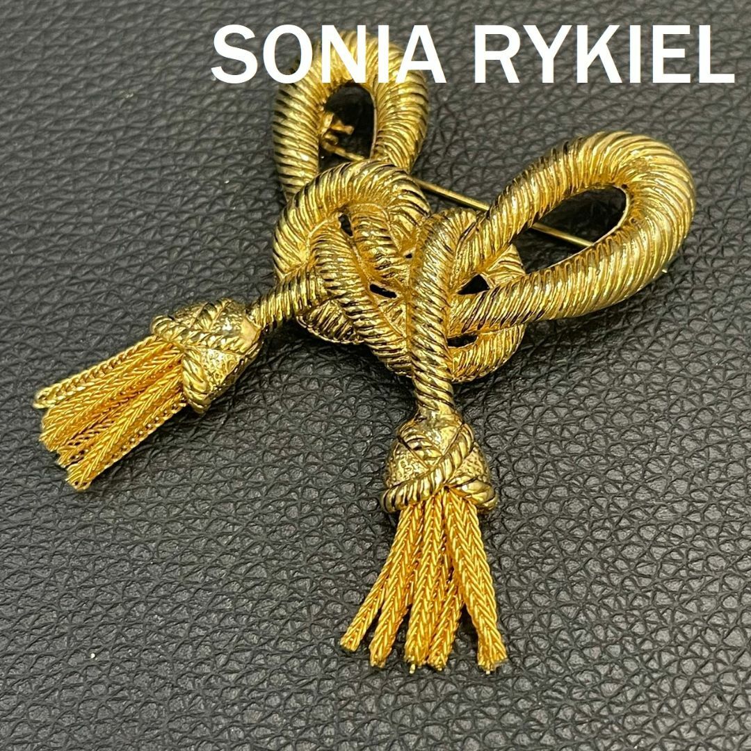 ソニアリキエル　ブローチ　ゴールド　SONIA RYKIEL