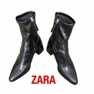 ザラ(ZARA)のZARAザラ　サイドジップブーツ　36　ブラック黒　サイドゴアブーツ(ブーツ)