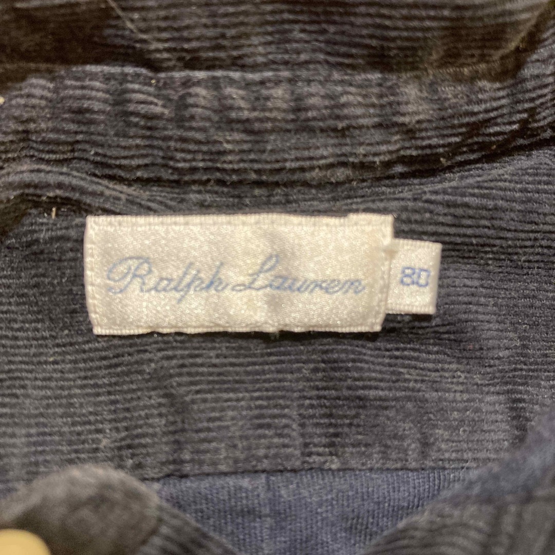 Ralph Lauren(ラルフローレン)のラルフローレン　カバーオール　80 黒　コーデュロイ キッズ/ベビー/マタニティのベビー服(~85cm)(カバーオール)の商品写真