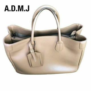 ADMJレザートートバッグ ADMJ ベージュ エーディーエムジェイ
