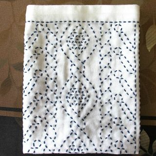 刺し子完成品　❅アラン模様～あお～❅(キッチン小物)