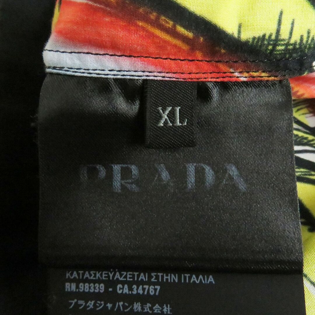 PRADA(プラダ)の美品□18AW PRADA/プラダ UCS321 バナナ フレイム 総柄 半袖 開襟シャツ/アロハシャツ/ボーリングシャツ イエロー系 XL 伊製 正規品 名作！ メンズのトップス(シャツ)の商品写真