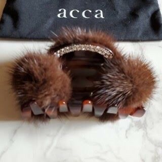 acca - アッカaccaスワロフスキー付きミンクファークリップ☆美品の
