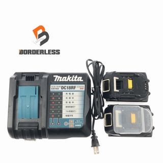 マキタ(Makita)の☆中古品☆ makita マキタ 18V 純正 Li-ion バッテリ BL1830B (18V 3.0Ah) 2個 残量表示 充電器 DC18RF 付き 81269(工具)