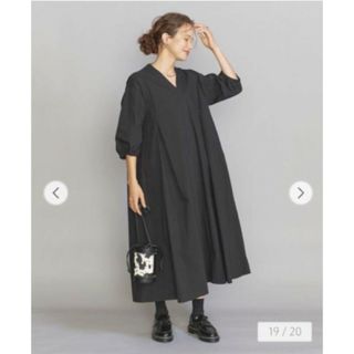 ビューティアンドユースユナイテッドアローズ(BEAUTY&YOUTH UNITED ARROWS)のユナイテッドアローズ　BY Vネック マキシワンピース ウォッシャブル(ロングワンピース/マキシワンピース)