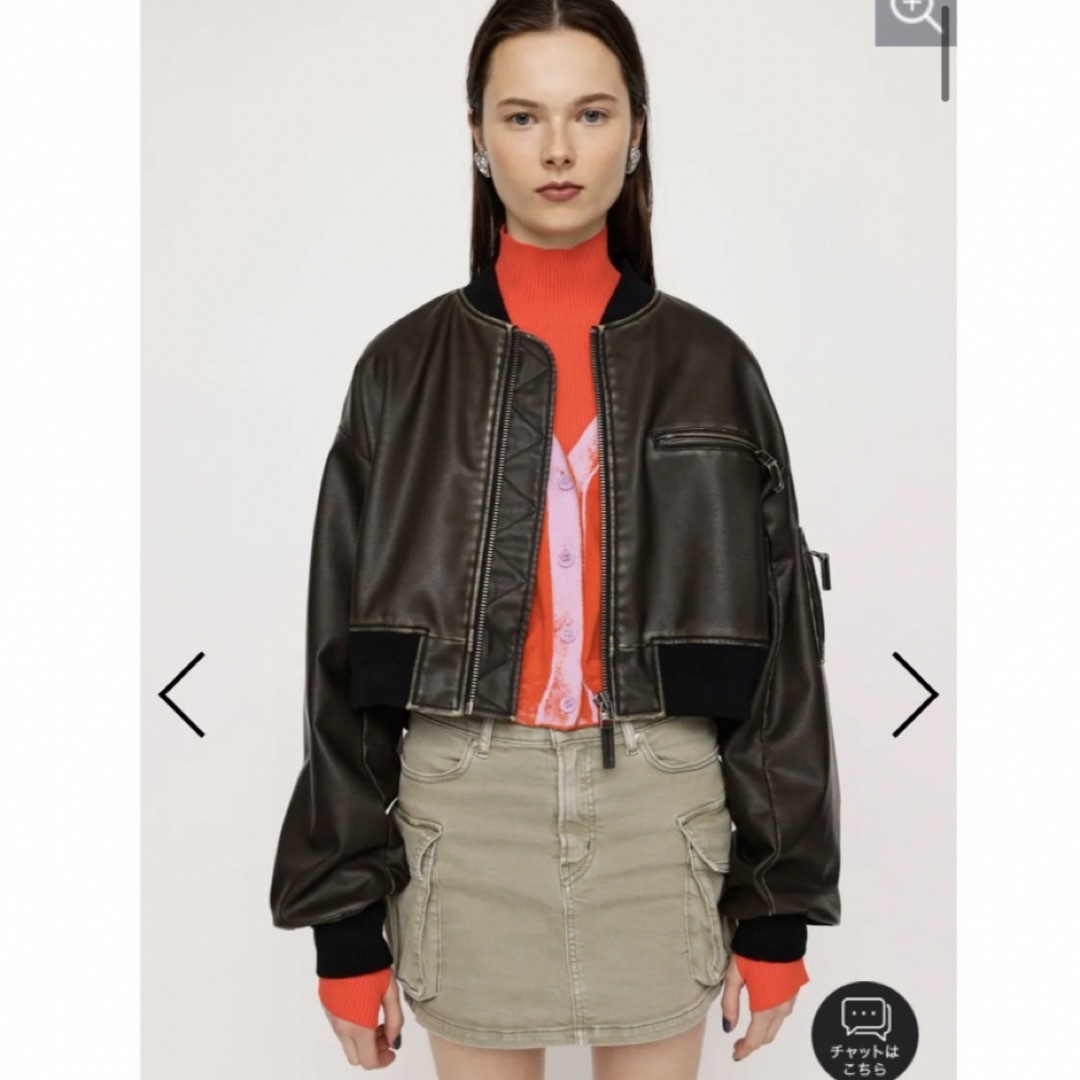 SLY VINTAGE F/LEATHER CROP ブルゾン ジャケット/アウター SLY VINTAGE F/LEATHER CROP ブルゾン ジャケット/アウター