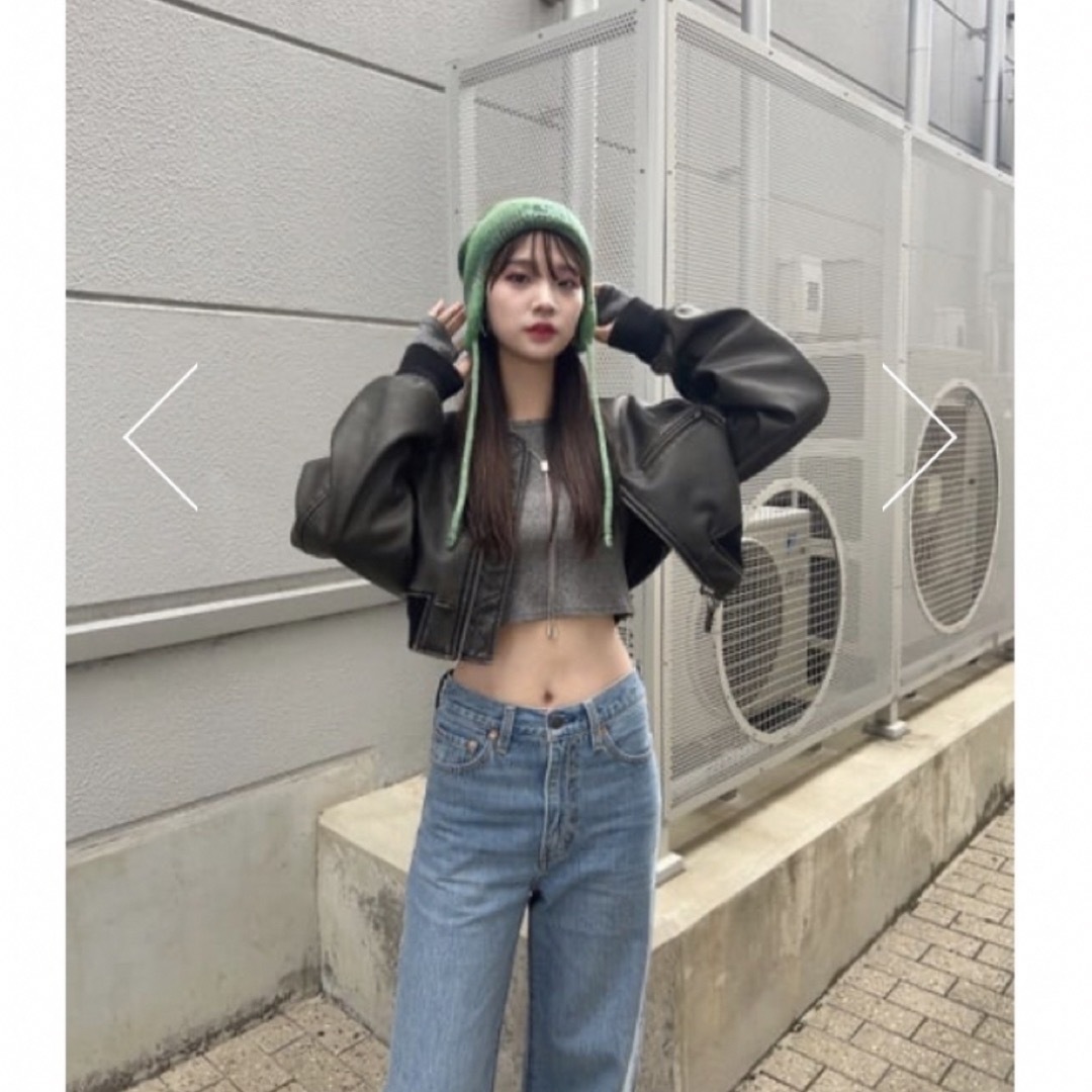 moussy(マウジー)のSLY VINTAGE F／LEATHER CROP ブルゾン レディースのジャケット/アウター(ブルゾン)の商品写真