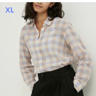 ユニクロ(UNIQLO)のUNIQLO イネス コットンシアーチェックシャツ XL レディース(シャツ/ブラウス(長袖/七分))